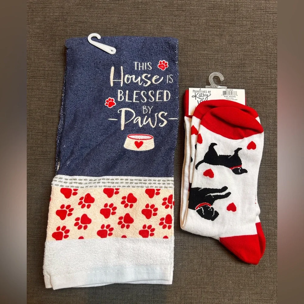 Bundle Dog lover Bundle Tea towel and socks